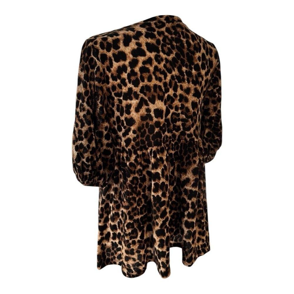 Lime + Chile Leopard Print Peplum Top - Brown - Picture 5 of 10